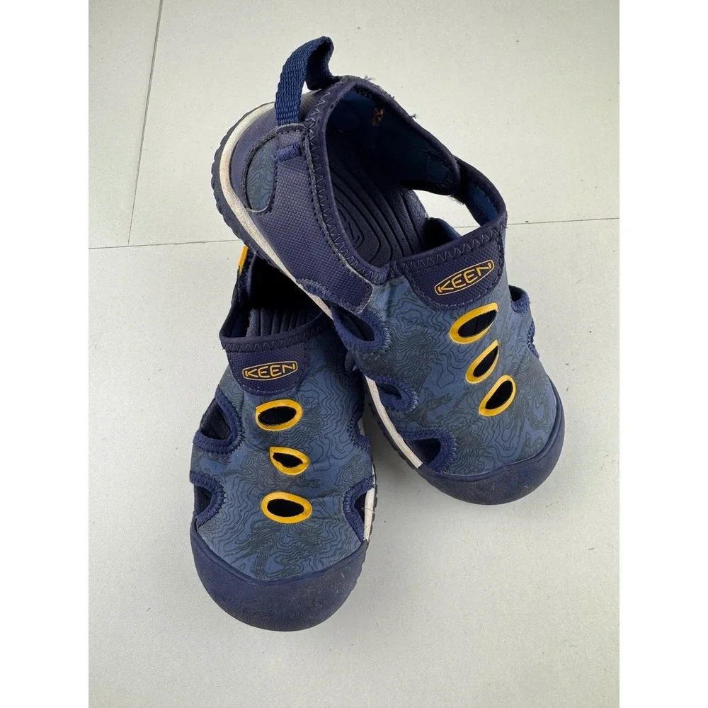 KEEN Stingrays Kids Water‎ Sandals Size 12 Navy Blue Yellow Outdoor Shoes